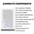 KOTIN Prebuilt Gaming PC Desktop Computer, Ryzen 7 7800X3D, RTX 5060 Ti 8GB, 32GB DDR5 6000MHz, 1TB PCIe 4.0 SSD, 11.3" Display, 240mm Liquid Cooler, WiFi 7, Windows 11 Home, ARGB White Tower G50W