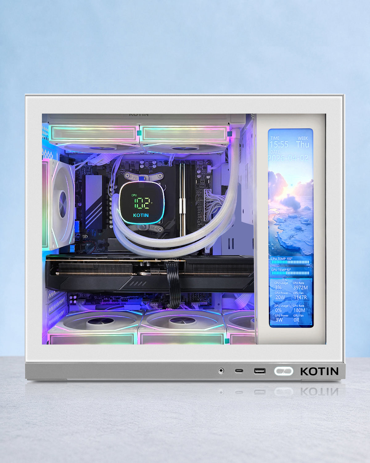 KOTIN Gaming PC Desktop, Ultra 7 265KF, RTX 5060Ti 8GB, 32GB DDR5, 1TB SSD