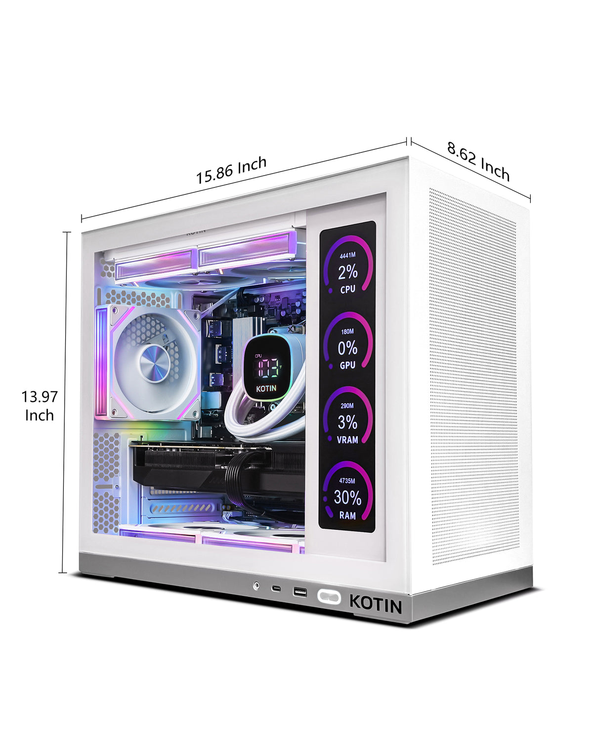 KOTIN Gaming PC Desktop, Ultra 7 265KF, RTX 5070 12GB, 32GB DDR5, 1TB SSD