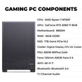 KOTIN Gaming PC Desktop, Ryzen 7 8700F, RTX 5060 Ti 8GB, 16GB DDR5, 1TB SSD | Prebuilt Gaming Tower with DLSS 4, WiFi 7, Windows 11, DDR5, PCIe 4.0 NVMe SSD for 1080p/1440p High-FPS Gaming