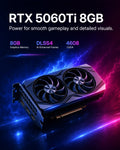 KOTIN Gaming PC Desktop, Ultra 7 265KF, RTX 5060 Ti 8GB, 16GB DDR5, 1TB SSD | 11.3in Smart Display, 650W 80+ Gold PSU, 240mm Liquid Cooler, ARGB Windows 11 Gaming Tower, Desktop Computer 1080P-1440P