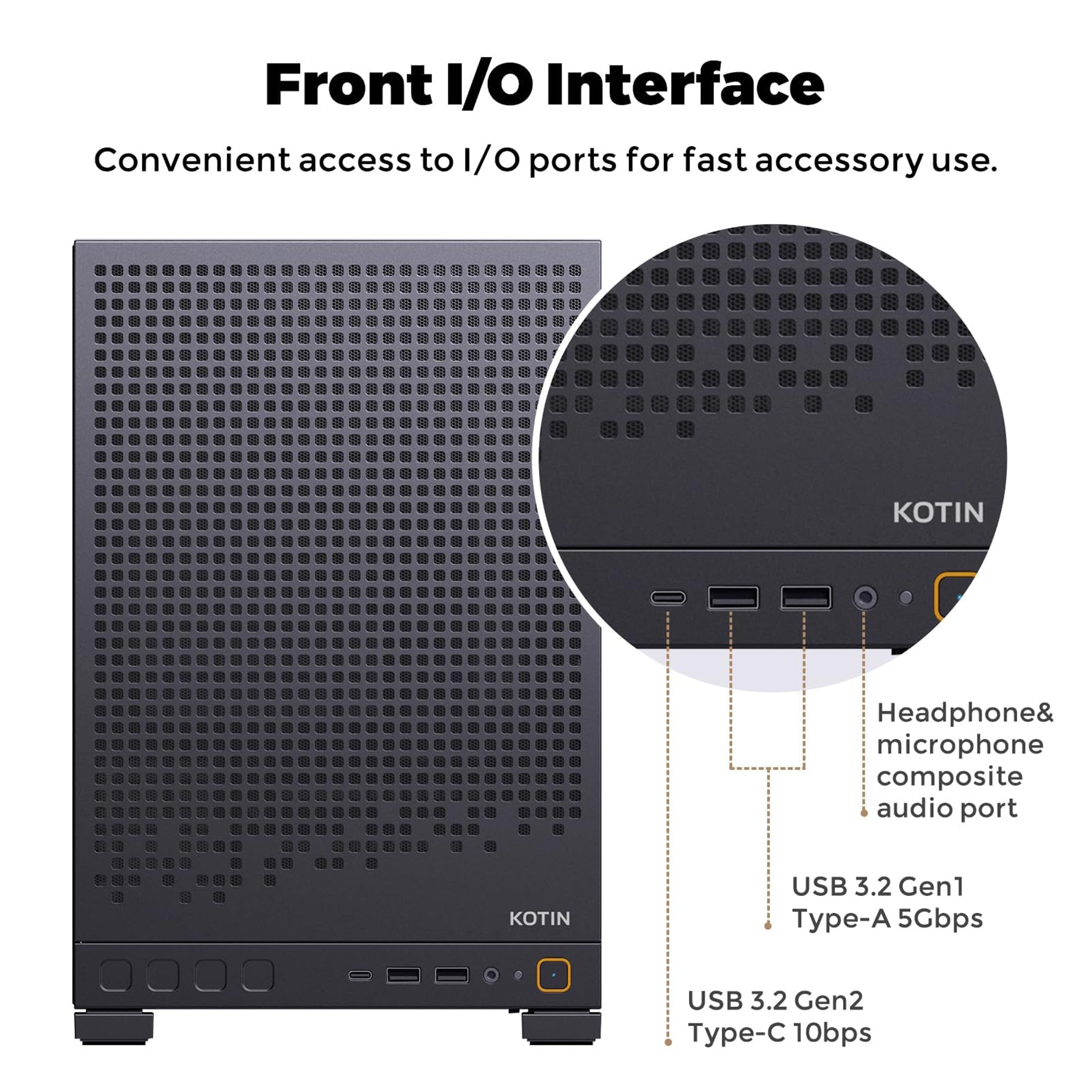 KOTIN Prebuilt Gaming PC Desktop Computer, Core i5-14400F, GeForce RTX 5060 8GB, 16GB DDR5 6000MHz, 1TB PCIe 4.0 SSD, WiFi 6, Windows 11 Home, ARGB Gaming Desktop Tower for Gaming Home Office D32B