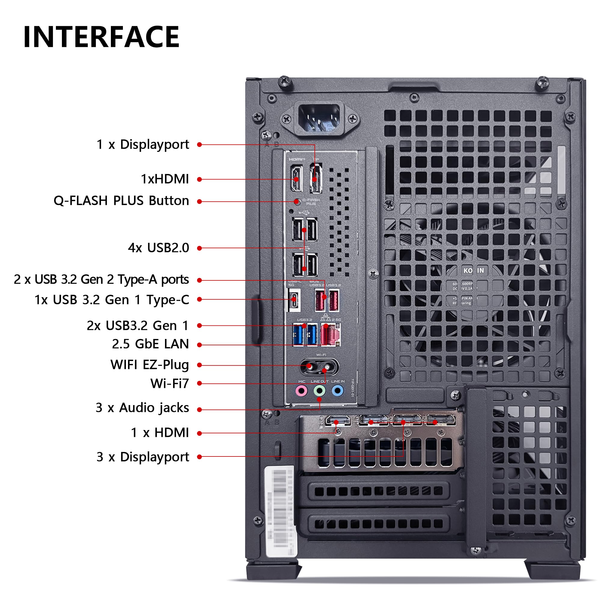 KOTIN Prebuilt Gaming PC Desktop, AMD Ryzen 5 9600X up to 5.4GHz, GeForce RTX 5060 8GB GDDR7, 16GB DDR5-6000, 1TB PCIe 4.0 NVMe SSD, 650W 80+ Gold PSU, WiFi 7, Win 11 Home, 1080p/1440p Gaming Tower