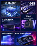 KOTIN Gaming PC Desktop, i5-14400F, RTX 5060 Ti 8G, 16GB DDR4, 1TB NVMe SSD