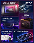 KOTIN Gaming PC Desktop, Ultra 7 265KF, RTX 5070 12GB, 32GB DDR5, 1TB SSD