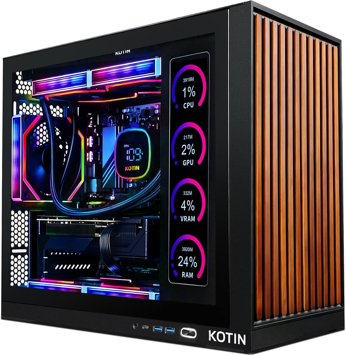KOTIN G60B Gaming PC, Ryzen 7 9700X, RTX 5060 Ti 8GB, 16GB DDR5, 1TB SSD