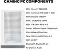 KOTIN G50W Gaming PC, Ryzen 7 7800X3D, RTX 5060 Ti 8GB, 32GB DDR5, 1TB SSD