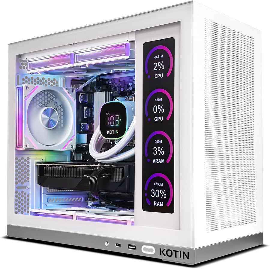KOTIN G50W Gaming PC, Ryzen 7 7800X3D, RTX 5060 Ti 8GB, 32GB DDR5, 1TB SSD