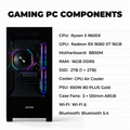 KOTIN M70B Gaming PC, Ryzen 5 9600X, Radeon RX 9060 XT 16GB, 16GB DDR5, 2TB SSD